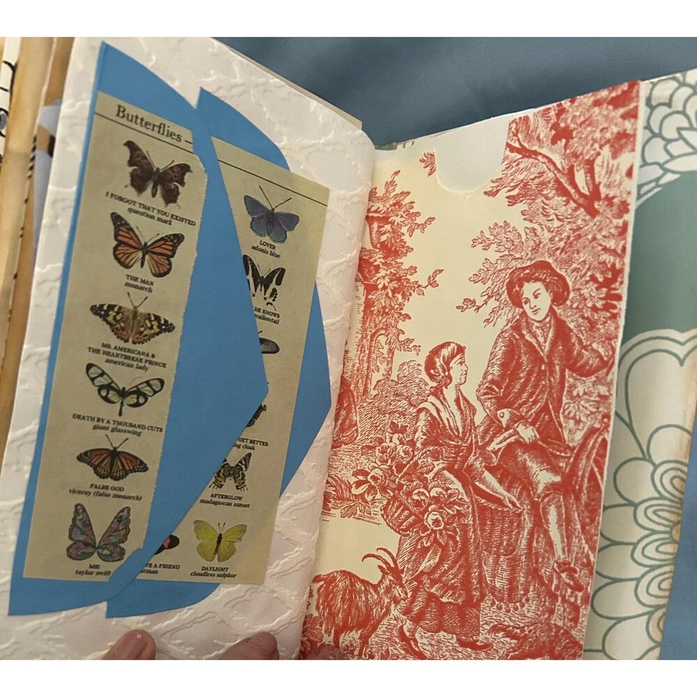 Cute Handmade Eclectic JunkJournal 7” x4 1/2” x2” 70 pages